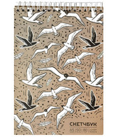 Скетчбук 50 л. А-5 гр. крафт «Стая птиц» Schoolformat