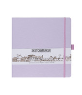 Скетчбук 20х20см 80л.,140 гр/м Sketchmarker фиолет.